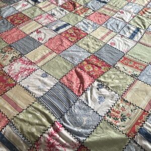 Pottery Barn Madras Chambray Cottage Patchwork Duvet Cover & Shams